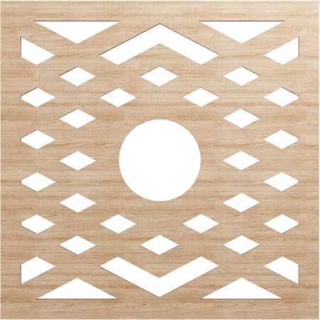 Ekena Millwork Chevron Wood Fretwork Pierced Ceiling Medallion, Alder, 20"OD x 5 1/8"ID x 3/8"T CMWP20X20X0375CHAL